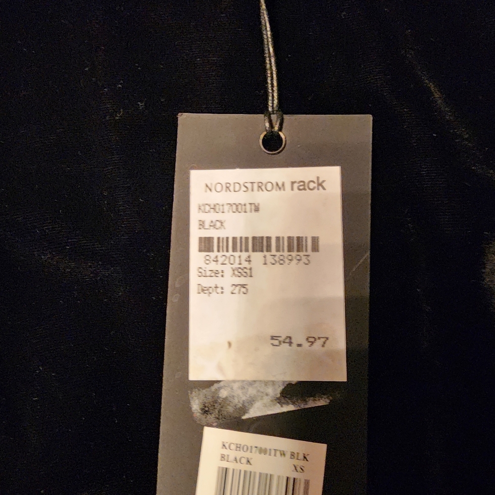 Kendall & Kylie Black One-Shoulder LS Velvet Top Size XS - Picture 8 of 9
